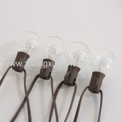 Decorative G40 Clear Bulb umbrella Light String 25CT