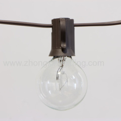 Decorative G40 Clear Bulb umbrella Light String 25CT