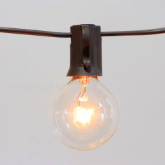 Decorative G40 Clear Bulb umbrella Light String 25CT