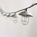 Decorative Galvanized hood & wire cage string light 10ct
