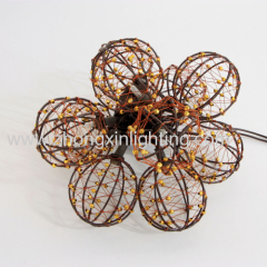 Decorative Beaded Copper Wire Ball string light 10ct