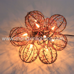 Decorative Beaded Copper Wire Ball string light 10ct