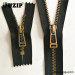 anti brass fancy zipper and brass zip