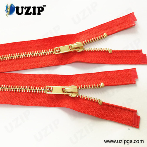 open end gold zippers