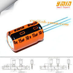 15uF 50V 5x9mm Capacitors Shanghai Ymin LKG Series 105C 8000 ~ 12000 Hours Radial Aluminium Electrolytic Capacitors RoHS