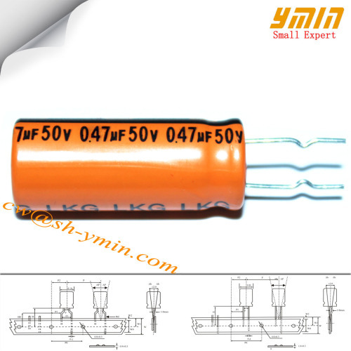 0.47uF 50V 5x9mm Capacitors Ymin LKG Series 105C 8000 ~ 12000 Hours Radial Lead Aluminium Electrolytic Capacitors RoHS