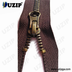 anti brass metal zipper closed end with thumb puller