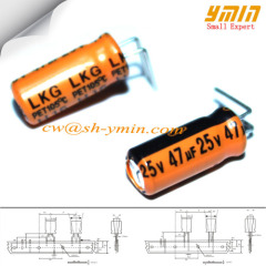 25V 47uF 5x9mm Capacitors LKG Series 105C 8000 ~ 12000 Hours Radial Lead Aluminium Electrolytic Capacitors RoHs Standard