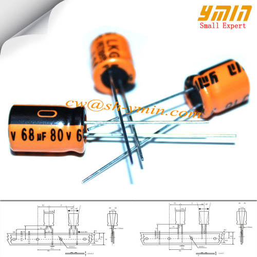 68uF 80V 10x12.5mm Capacitors LKG Series 8000 ~ 12000 Hours Radial Aluminium Electrolytic Capacitors for LED Light RoHS