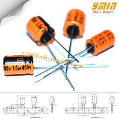 400V 1.0uF 6.3x9mm Capacitors LKG Series 105C 8000 ~ 12000 Hours Radial Type Aluminium Electrolytic Capacitors RoHS