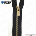 gold teeth metal zipper with metal slider