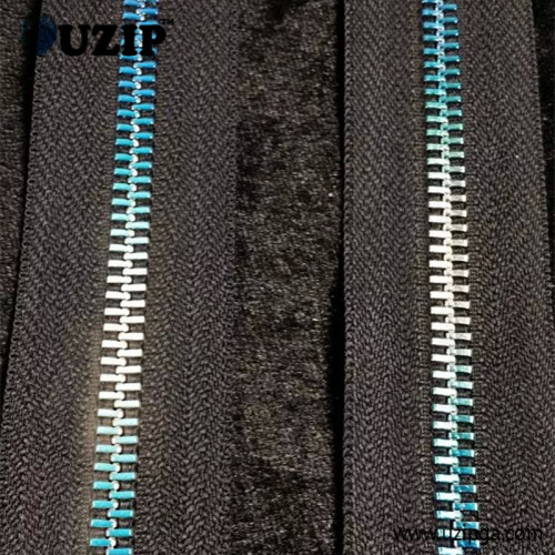 bule metal teeth colorful zippers