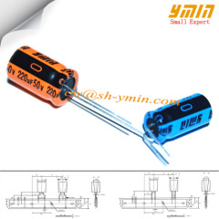 220uF 50V 8x20mm Capacitors LKG 105C 8000 ~ 12000 Hours Radial Lead Aluminium Electrolytic Capacitors RoHS Complaint