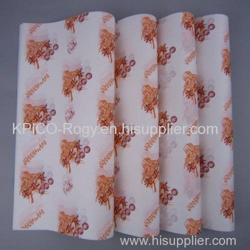 36gsm food grade greaseproof paper hamburger wrapping paper