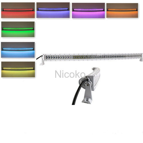 300w 52 Inch White Curved Led Bar with RGB halo