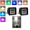 High-Power 40 Watts 3&quot; 4D Cree LED work light Spotlights Led lights with RGB halo ring waterproof (10 watts each Leds)