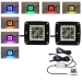 12watts Cree Spot Beam led work light 4D Lens with RGB halo with IP68 waterproof