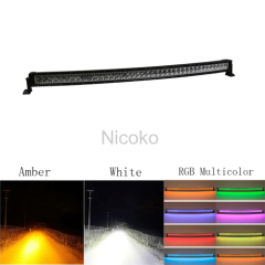 Led light bar 42" 240W Curved White Amber lights LED Lights flashing lights with ColorMorph RGB halo ring wiring harness