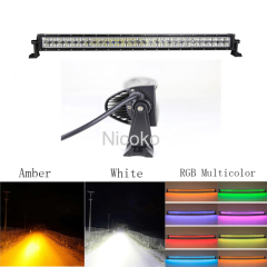 32" 180W Curved White Amber LED Lights with RGB halo Super Bright for Heavy Duty Car Pickup Vehicles SUV Truck Off-Road