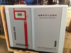 Electromotor powered single screw air compressor