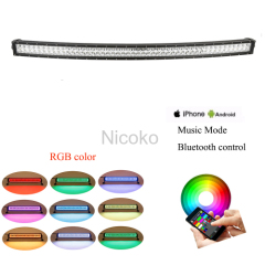 Auto Lighting Double row Curved 42" 240W LED Light Bar with RGB Halo Bluetooth App Control