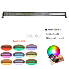 Double Row 50" 288W Led light bar Light Bar With Bluetooth app control RGB halo ring IP 67 Waterproof