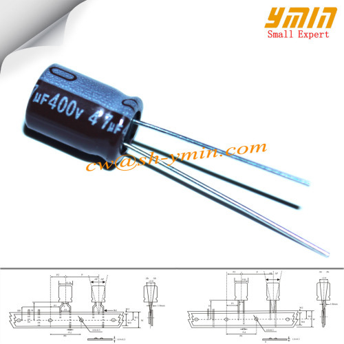 400V 47uF 16x25mm Long Load Life Capacitors LK Series 105C 6000 ~ 8000 Hours Radial Aluminium Electrolytic Capacitors