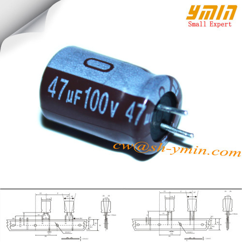 100V 47uF 10x12.5mm Low Resistance Capacitors LK Series 105C 6000 ~ 8000 Hours Radial Aluminium Electrolytic Capacitors