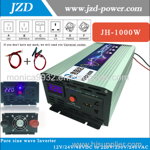 1000W Full Power Pure sine wave Inverter DC12V24V48V to AC220V230V240V 50HZ Solar Inverter Converter