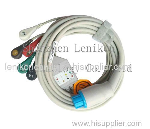 Datex 5 leads snap ECG Cable