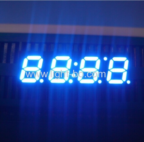 4 dígitos 7mm ultra azul comum ânodo 7 segmentos led relógio display