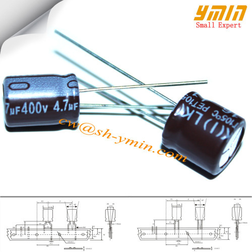 4.7uF 400V 8x11.5mm Capacitors LK Series 105C 6000 ~ 8000 Hours Aluminium Electrolytic Capacitors for LED Power Supply