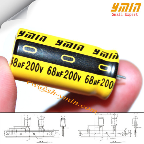 68uF 200V 12.5x20mm Capacitors GP Series 105C 4000 ~ 6000 Hours Radial Electrolytic Capacitors for USB Power Charger RoH