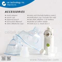 2018 FDA CE ISO Approved Ultrasonic Portable Nebulizer with mask