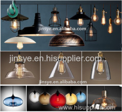 jinsanye China supply cage lamps metal glass pendant lighting