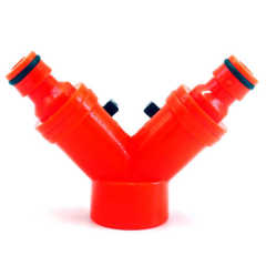 Plastic Garden Y Tap Coupling With double outlet and Valve