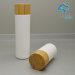 white glass bottle with pump shampoo bottle bamboo lid double wall plastic large jar