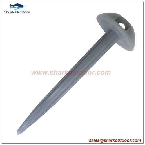 Plastic groundsheet tent peg tent stake