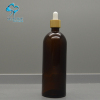 200ml large size empty oil container amber color cosmetic glass dropper bottles
