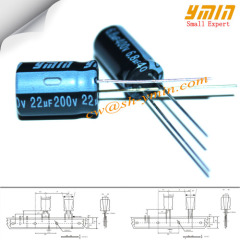 22uF 200V 10x14mm Capacitors LKF Series 105C 7000 ~ 10000 Hours Radial Aluminum Electrolytic Capacitors for LED Drivers