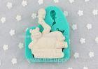 Oven Safe Cartoon 3D Silicon Molds For Kids Cake Decorating Lying Bear Held Girl