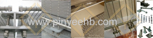 stainless steel semi flexible woven wire & rope mesh curtain facade