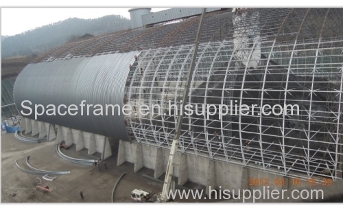 High quality space frame dry coal shed steel structure metal building