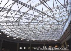 Dome supermarket steel space frame structure roof system steel building