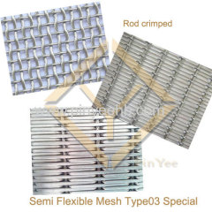 stainless steel semi flexible woven wire & rope mesh curtain facade
