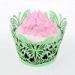 Green Fancy Butterfly Cupcake Paper Wrappers Greaseproof Easy To Use