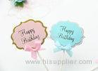 FDA Approval Cupcake Decorating Toppers For Cakes Ornament Pink And Blue Disposable