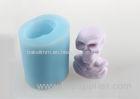 Eco - Friendly Skull Shaped Silicone Candle Molds For Halloween Party 8.4*7*9.6cm