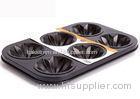 Black Heat Resistant Cast Iron DIY Cupcake Baking Pan Durable 6 Holes