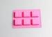 6 Cavity Square Rubbe Silicone Chocolate Molds Pink Color Diswasher Safe